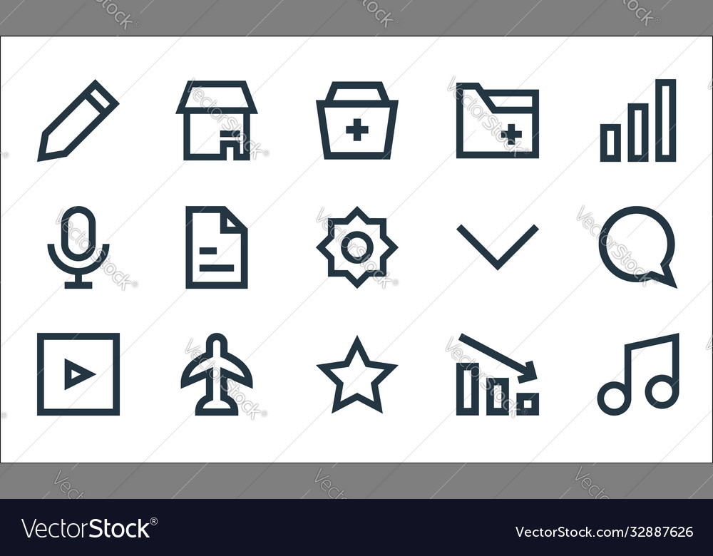 User interface line icons linear set quality vector image User interface line icons linear set quality