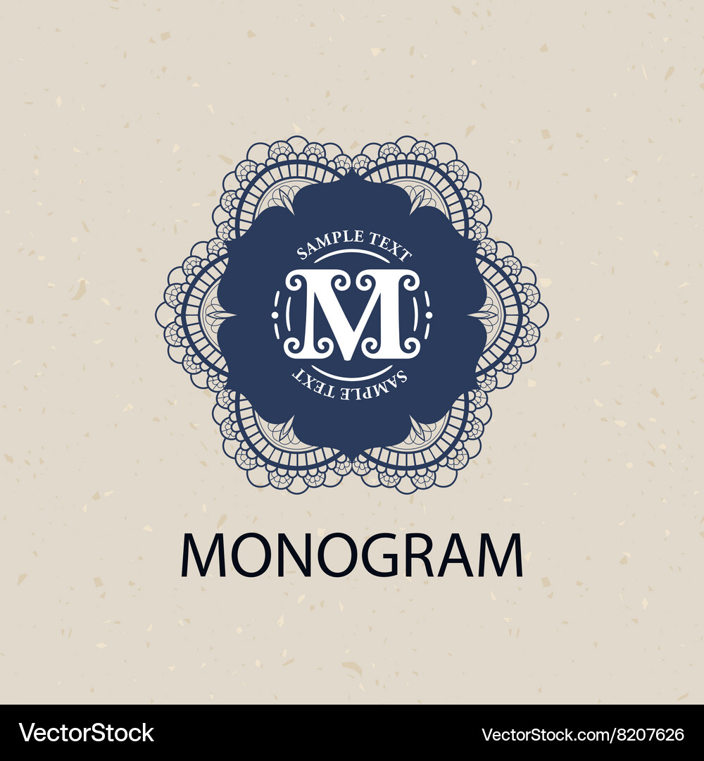 Vintage monogram frame template Royalty Free Vector Image