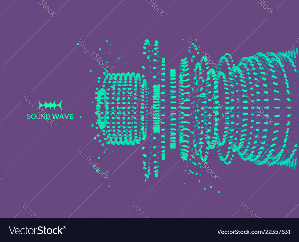 Array mit dynamischen Teilchen Schallwelle vector image Array mit dynamischen Teilchen Schallwelle