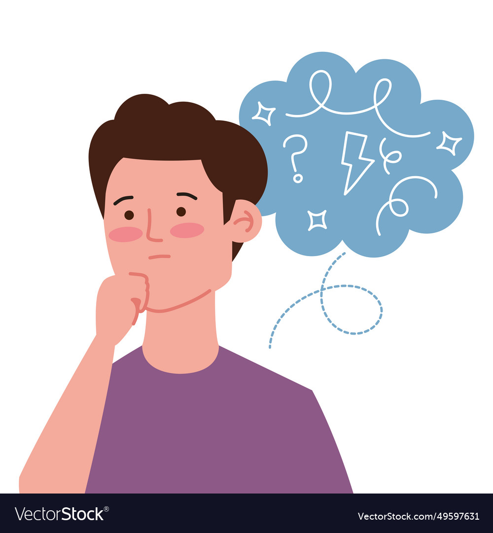 Attention deficit hyperactivity disorder man Vector Image