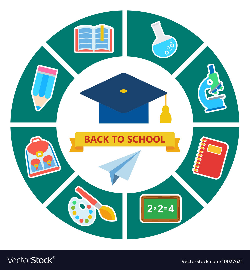 Back to school set of icons