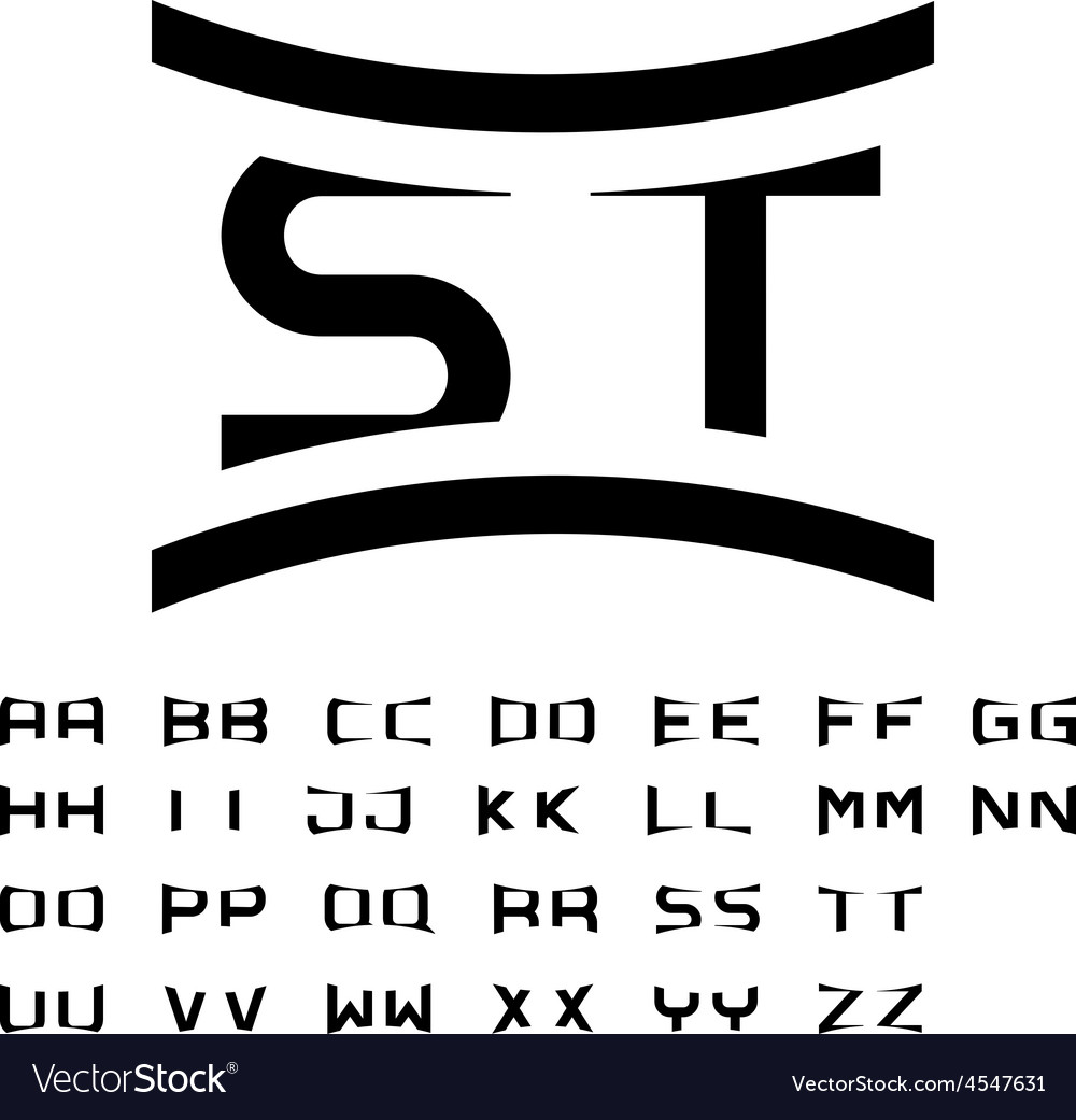 Black simple alphabet initials