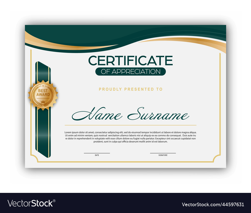 Certificate the template of form
