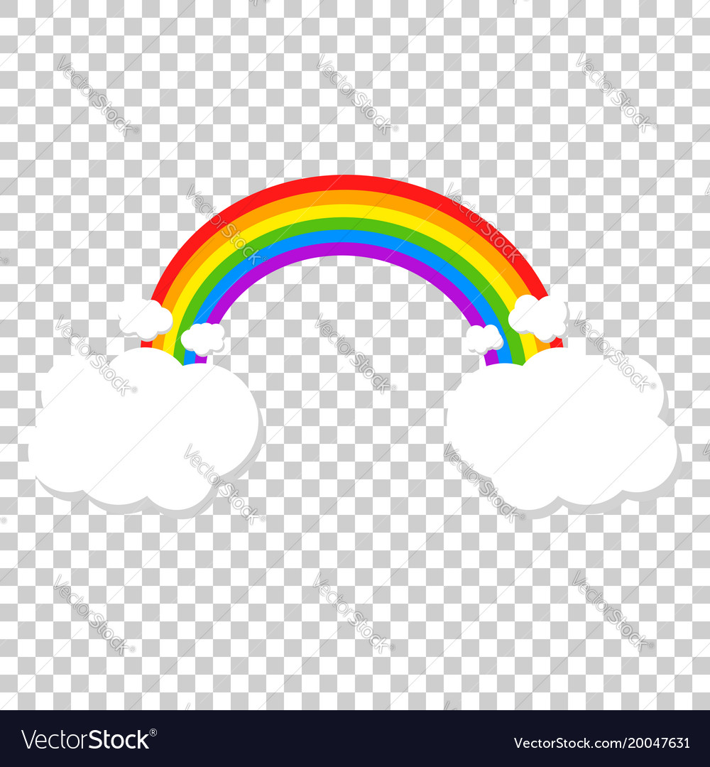 Color rainbow with clouds