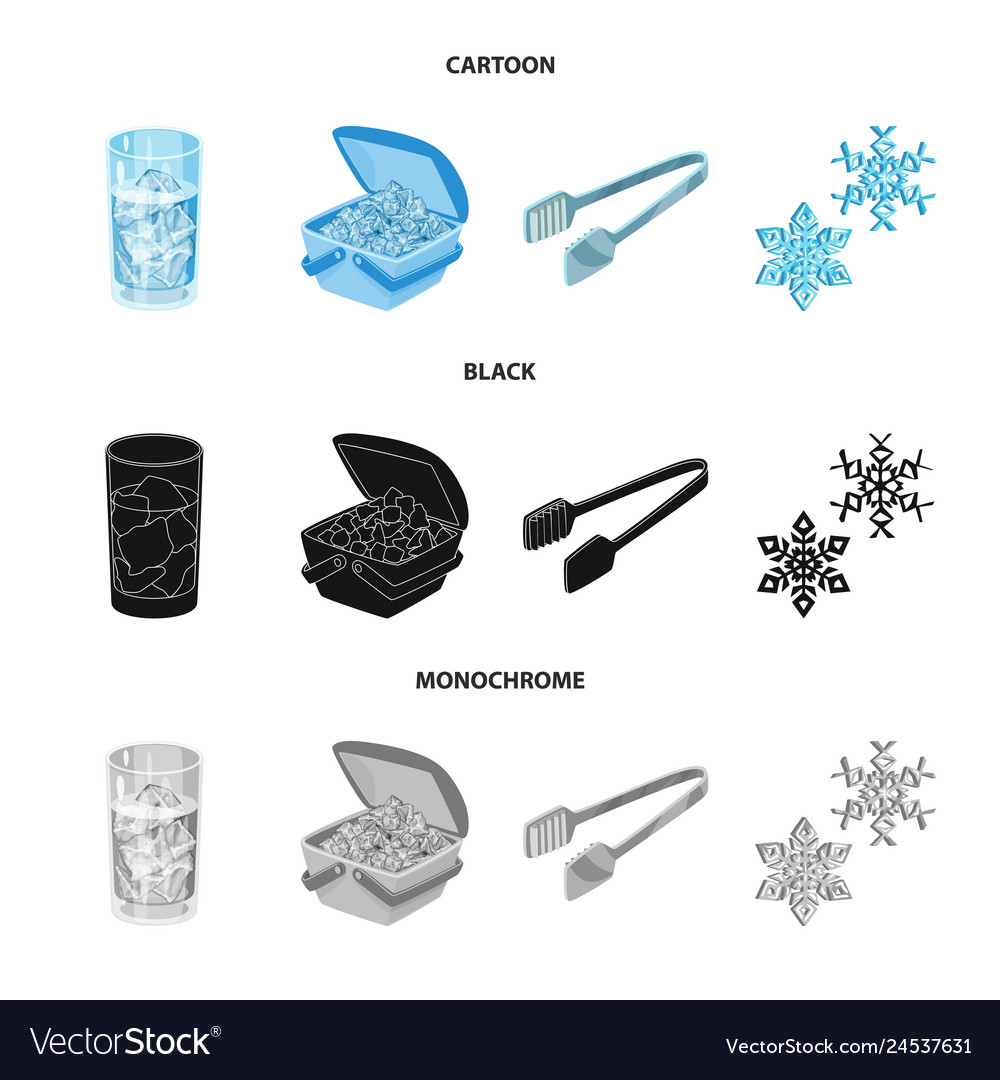 Design of texture and frozen symbol set vector image Design of texture and frozen symbol set