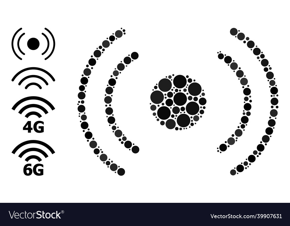 Dotted radio internet composition of round dots vector image Dotted radio internet composition of round dots