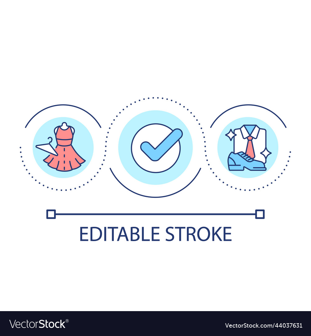 Dress code of event loop concept icon vector image Dress code of event loop concept icon