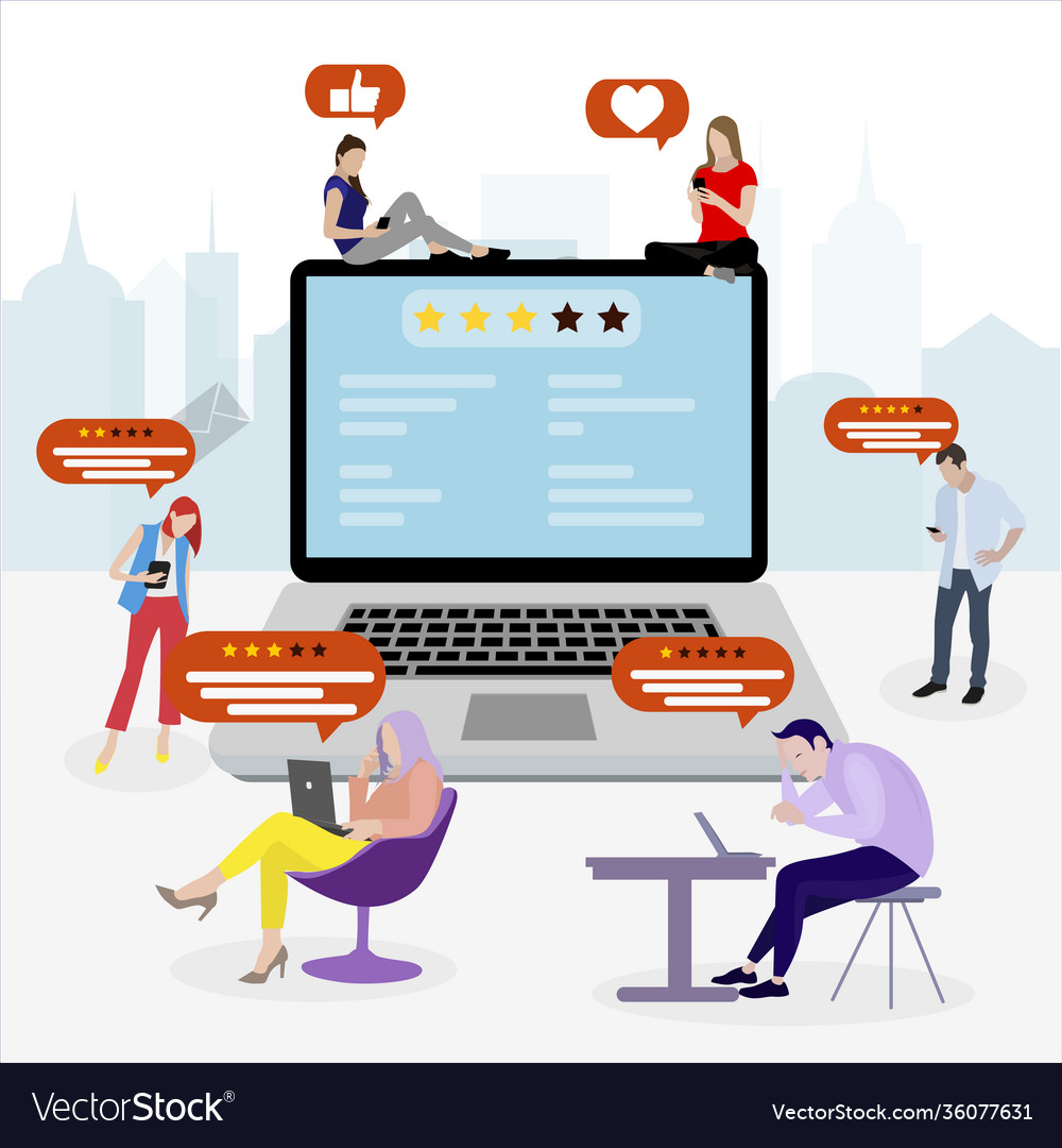 Feedback and reviews concept in internet Vector Image Feedback and reviews concept in internet