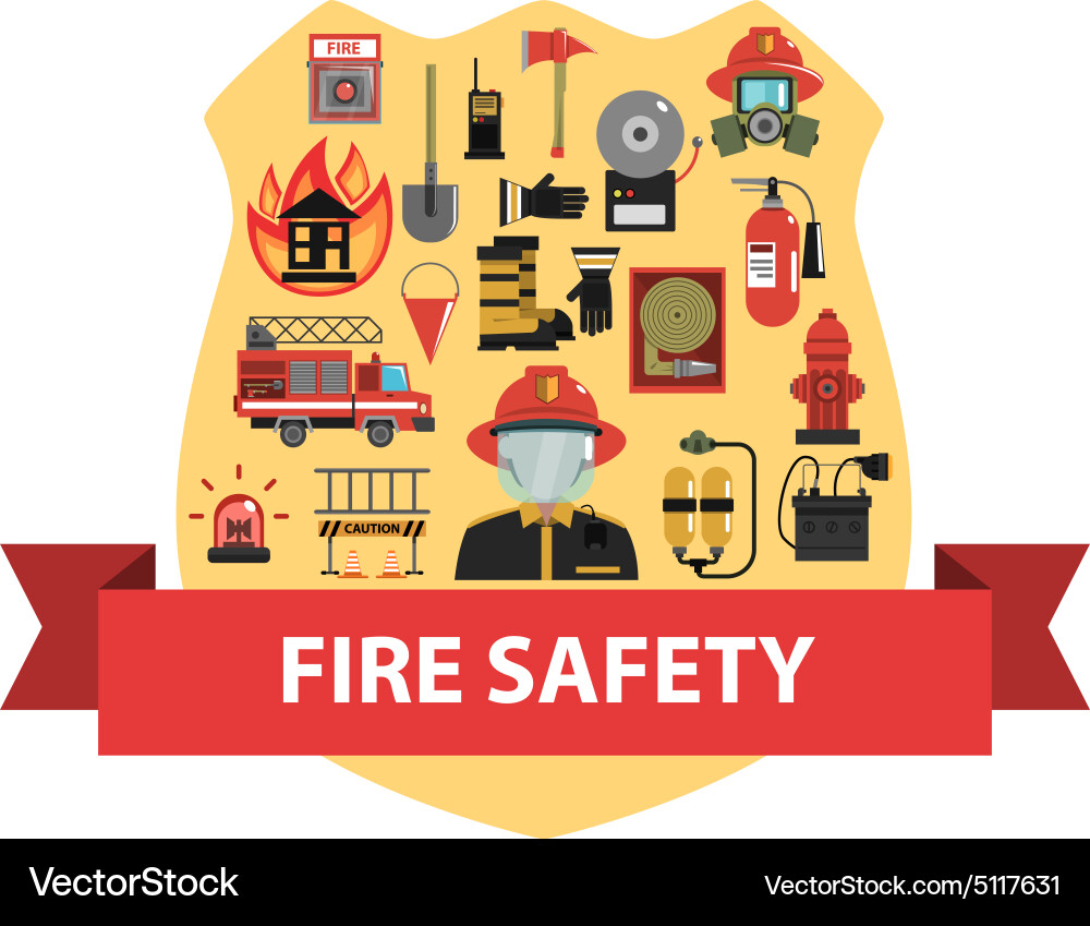Fire concept flat Royalty Free Vector Image - VectorStock