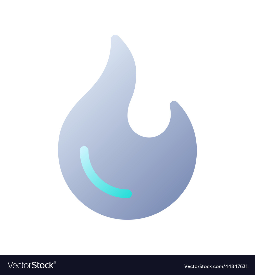 Flame flat gradient two-color ui icon vector image Flame flat gradient two-color ui icon