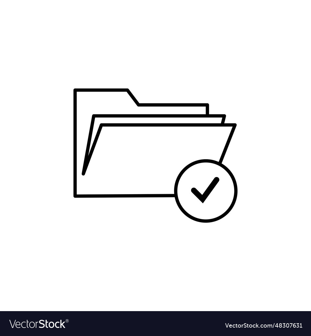 Folder with check mark icon vector image Folder with check mark icon