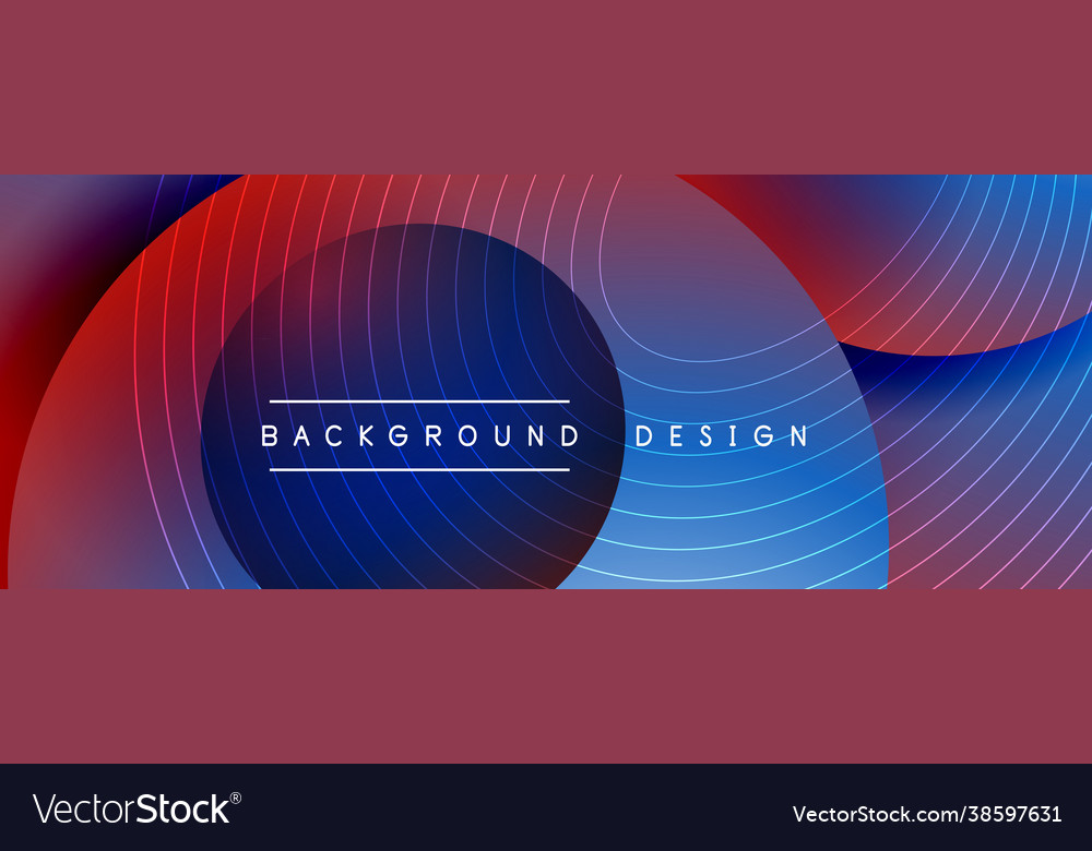 Gradient circles with shadows techno vector image Gradient circles with shadows techno