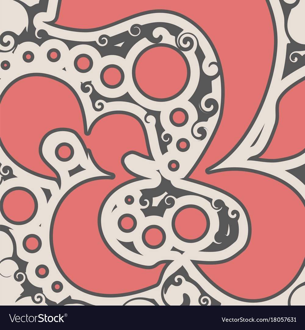 Ornament of lines and curls abstract background
