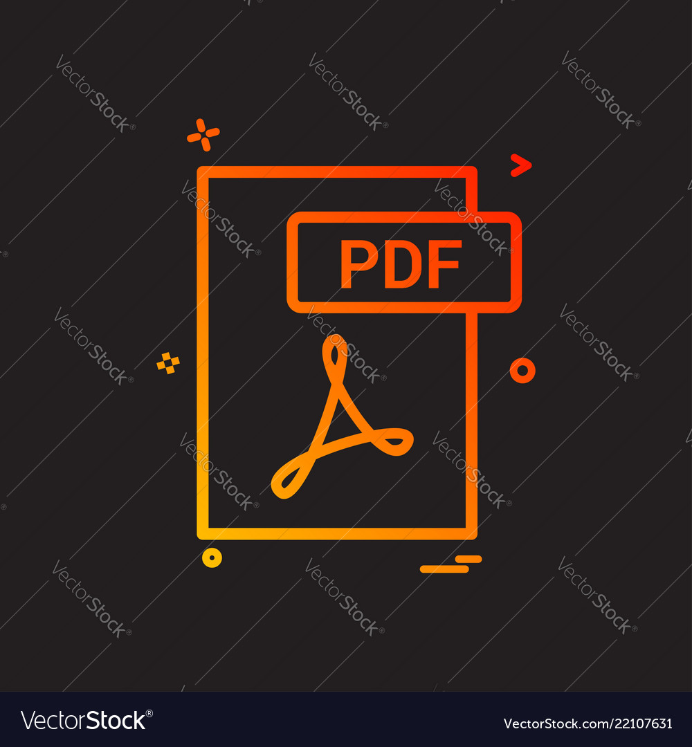 Pdf file format icon design vector image Pdf file format icon design