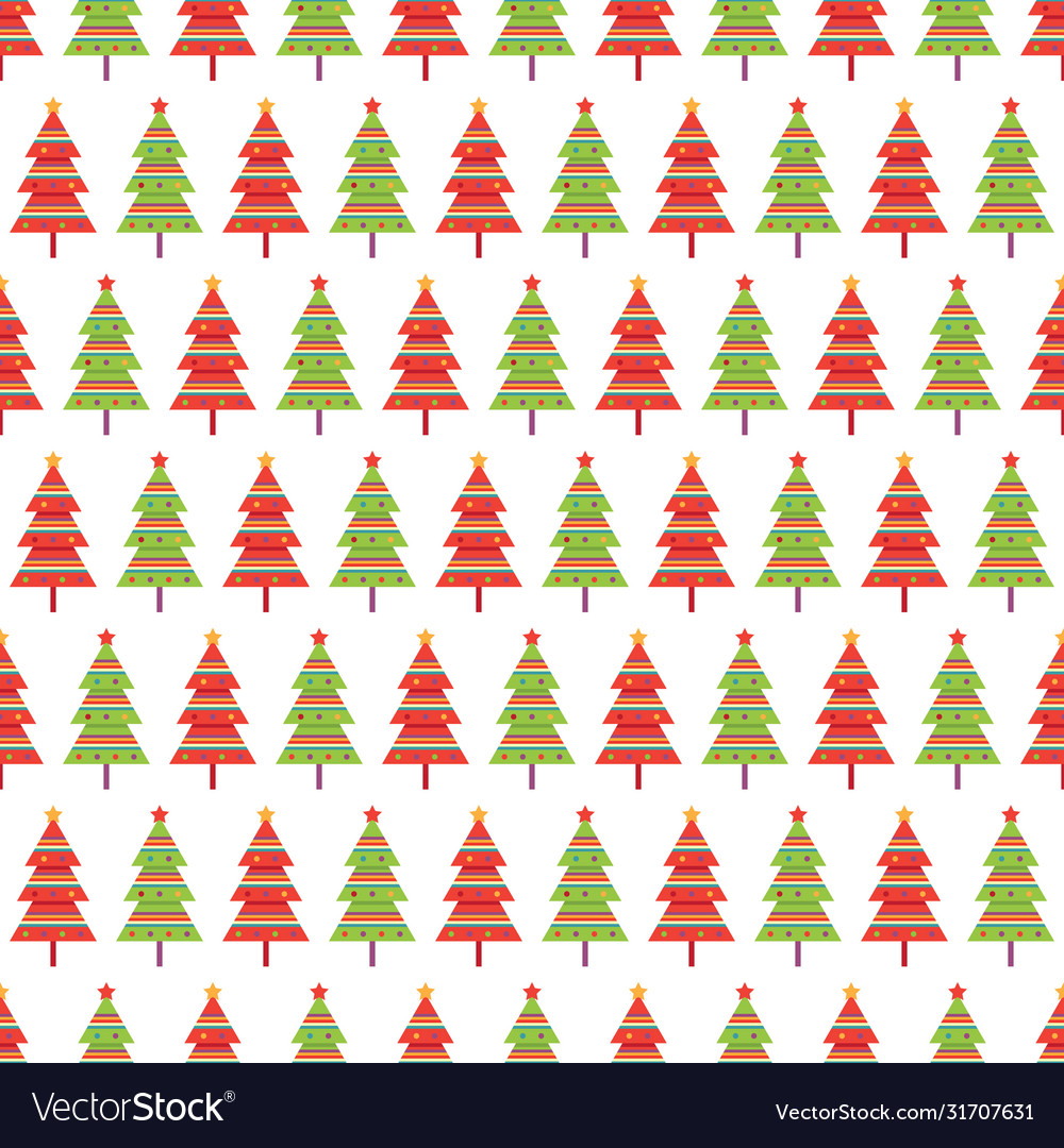 Seamless pattern with fir trees