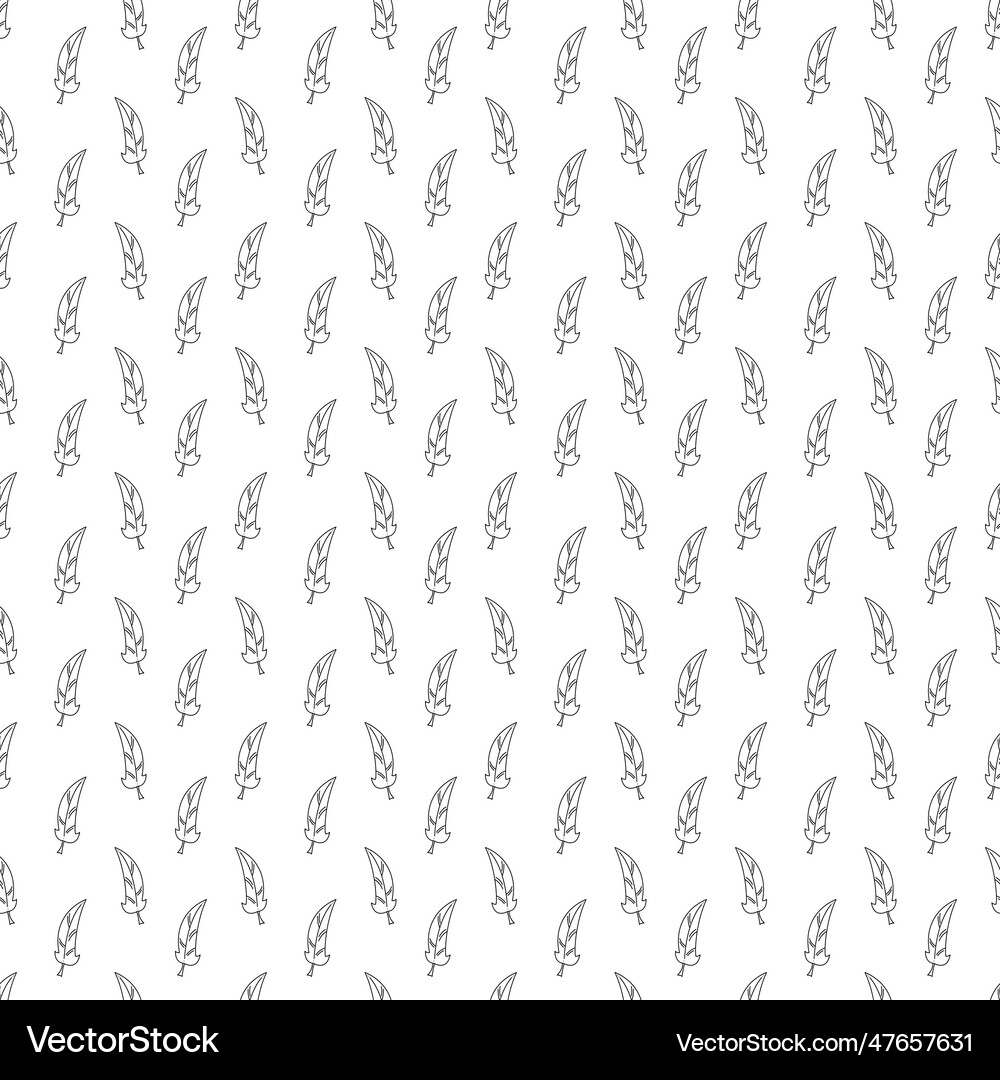 Seamless pattern with one magic feathers doodle Vector Image