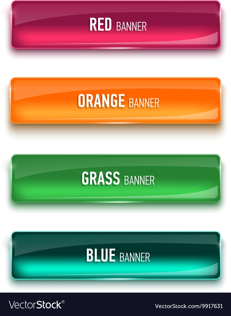 Set of colored glass buttons for web interface