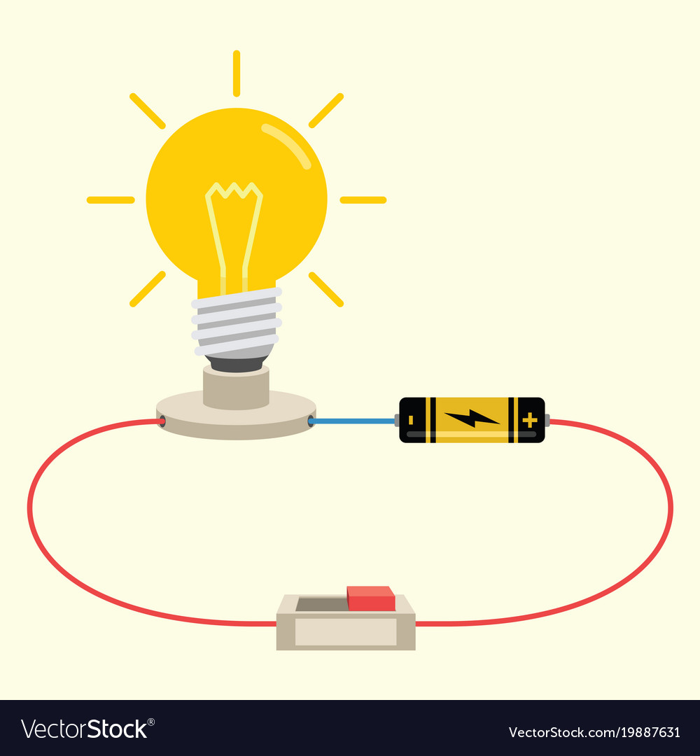 Simple electricity circuit Royalty Free Vector Image