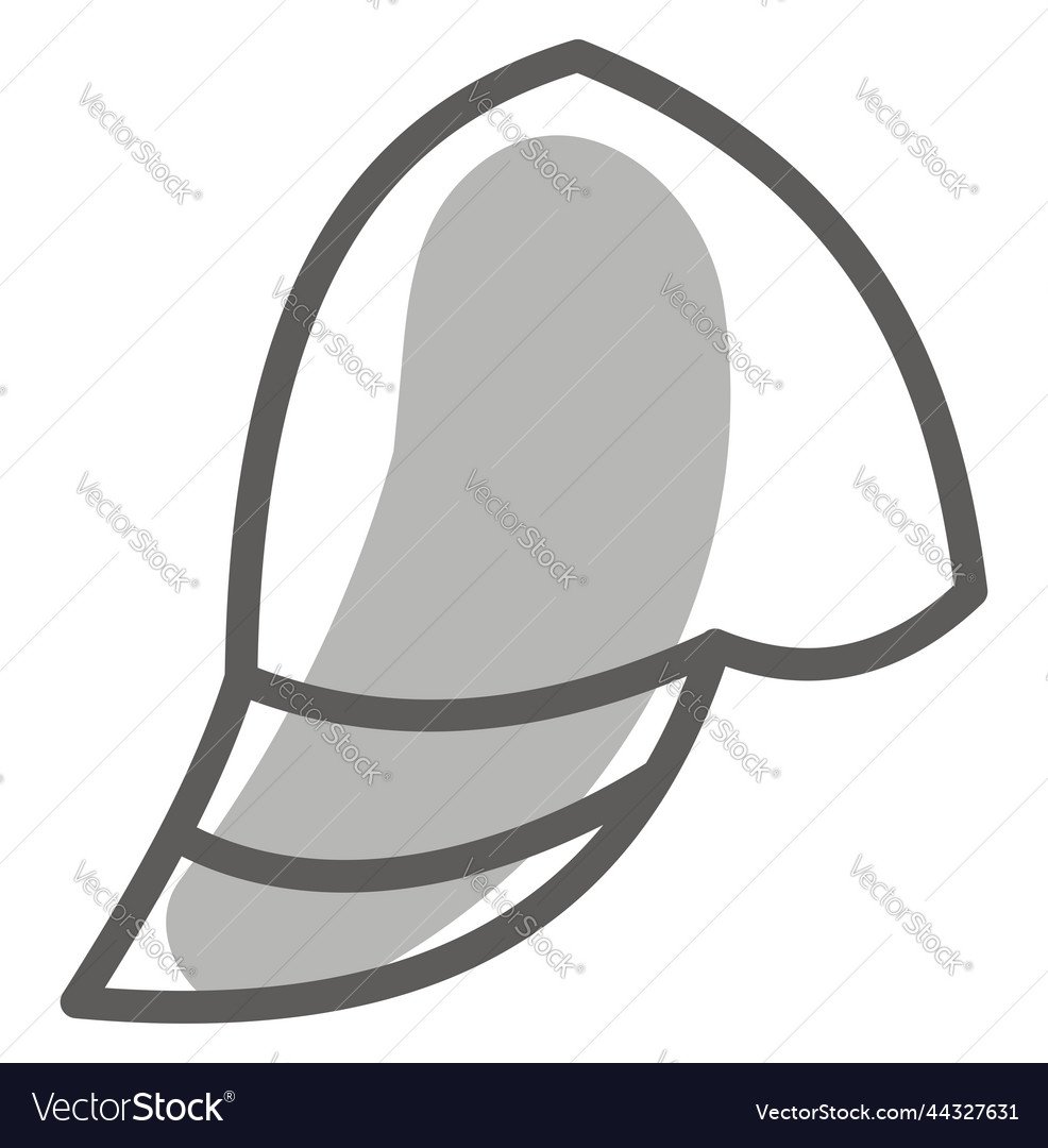 Simple knights helmet on a white background