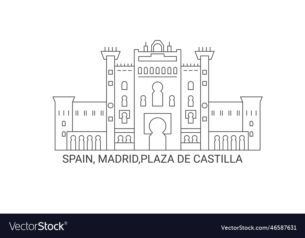 Spain madrid plaza de castilla travel landmark Vector Image