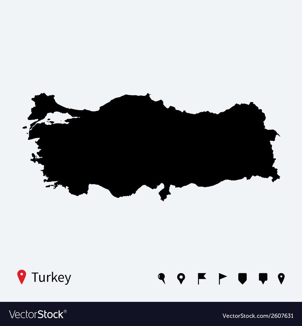 Turkey Map with Navigation Pins