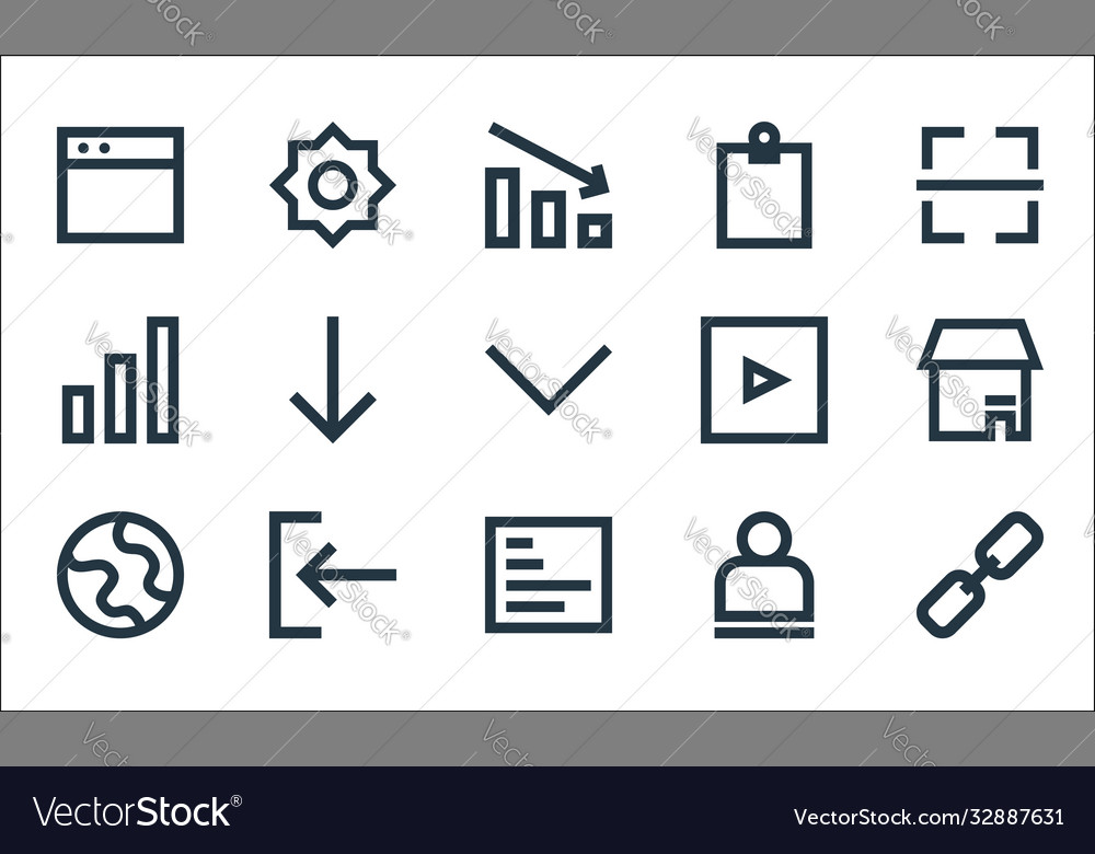 User interface line icons linear set quality vector image User interface line icons linear set quality