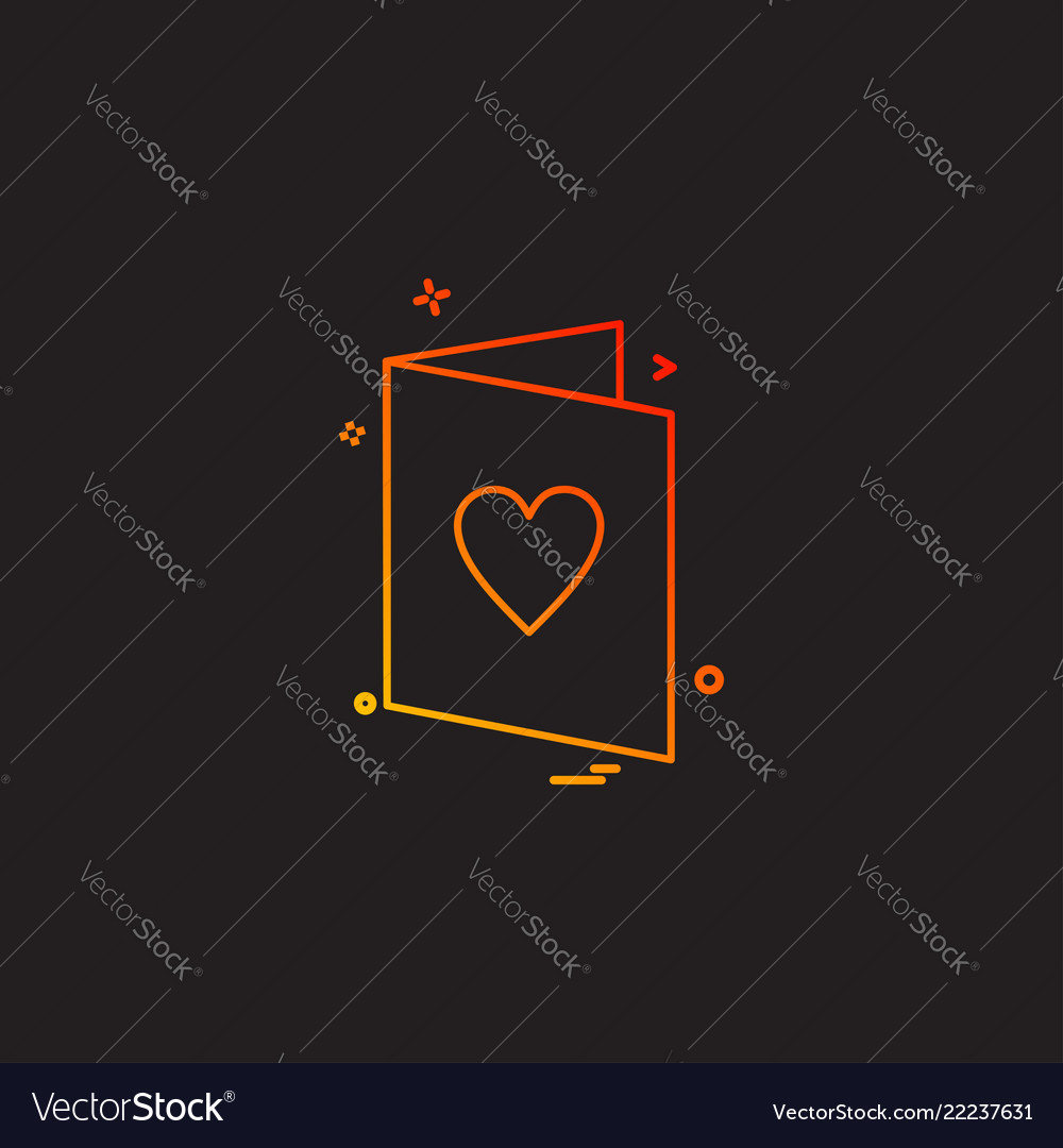 Valentines card heart love letter icon design