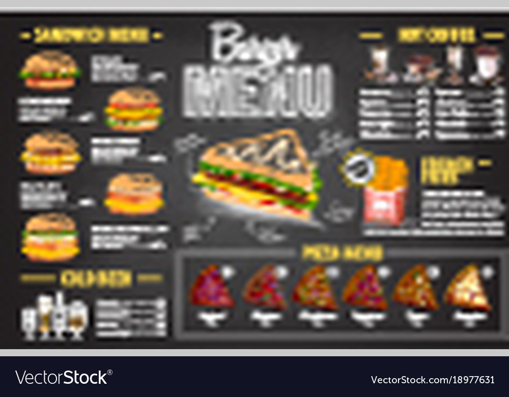 Vintage Chalk Drawing Burger Menu Design Vector Image