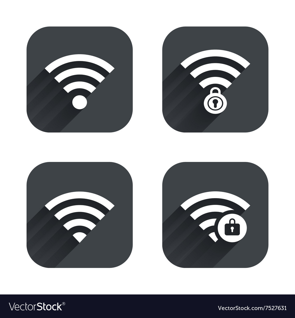 Wifi wireless network icons wi-fi zone locked