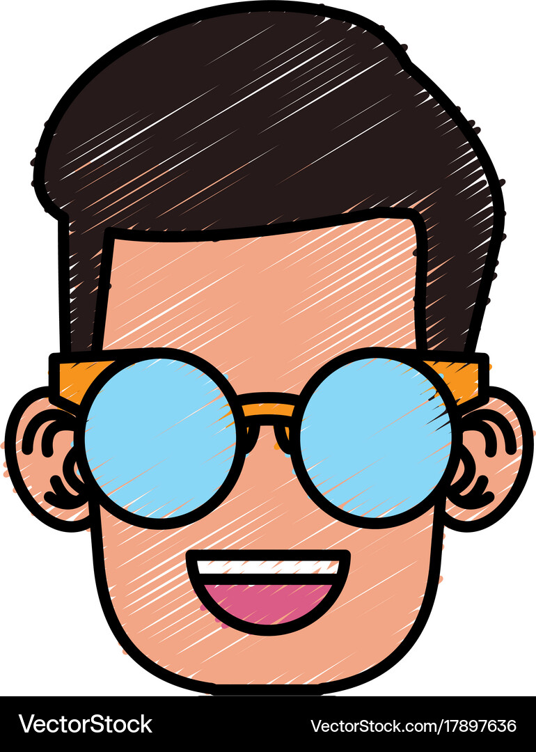 Cute boy with glasses cartoon Royalty Free Vector Image