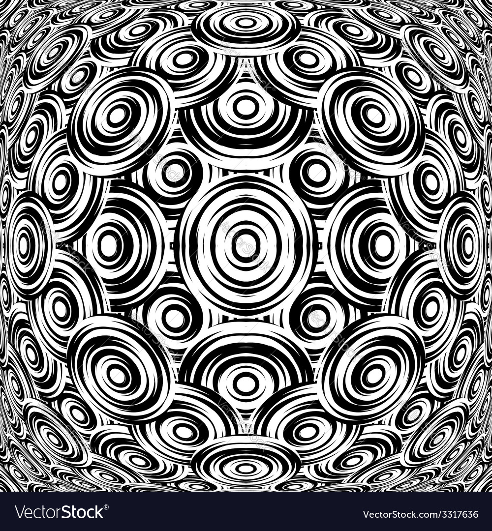 Design warped monochrome circle pattern