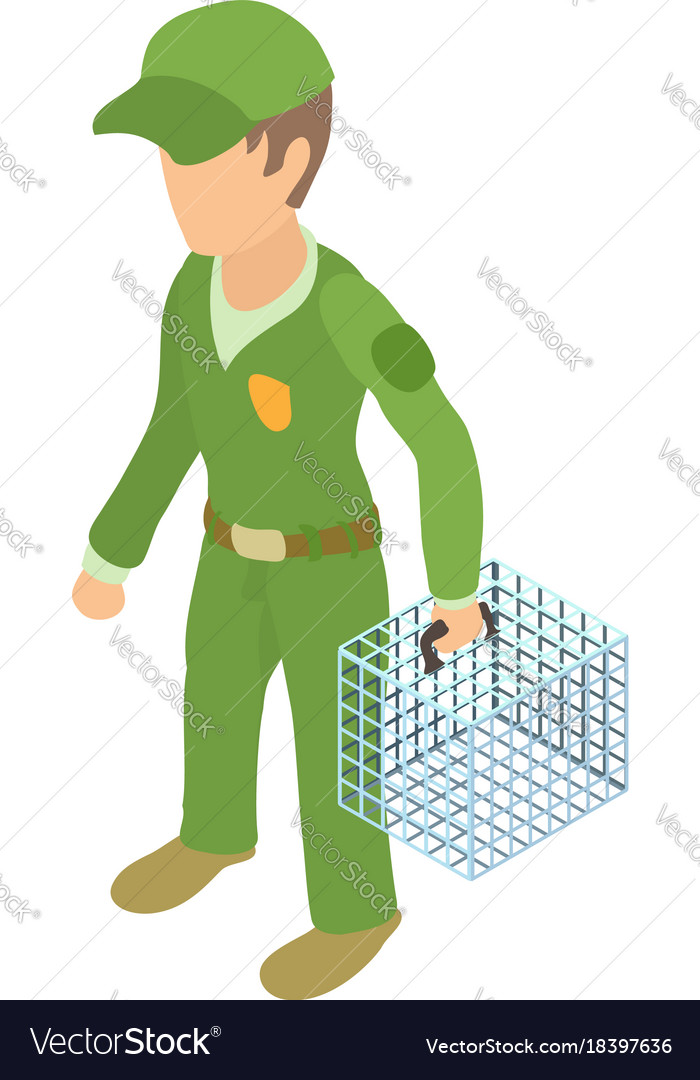 Dog catcher icon isometric 3d style Royalty Free Vector