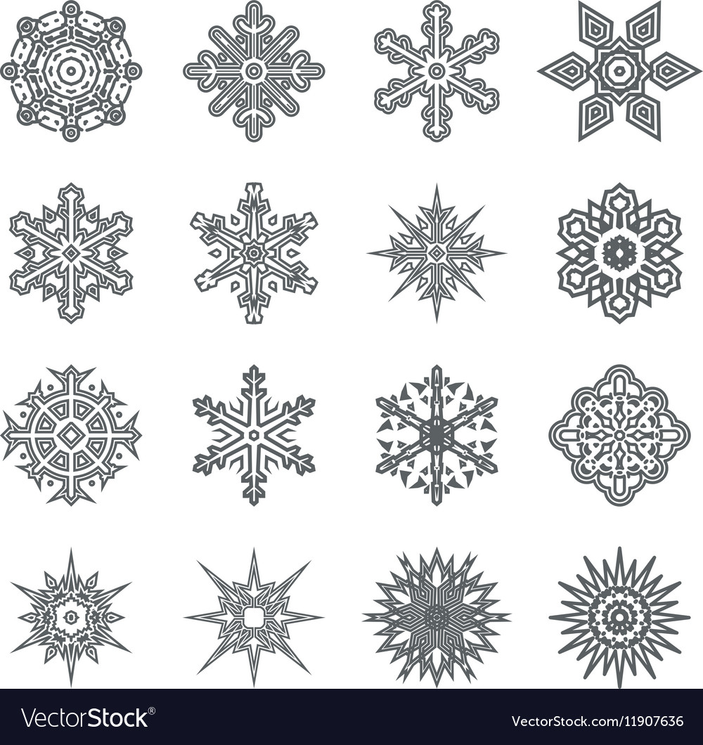 Geometric Snowflake Collection