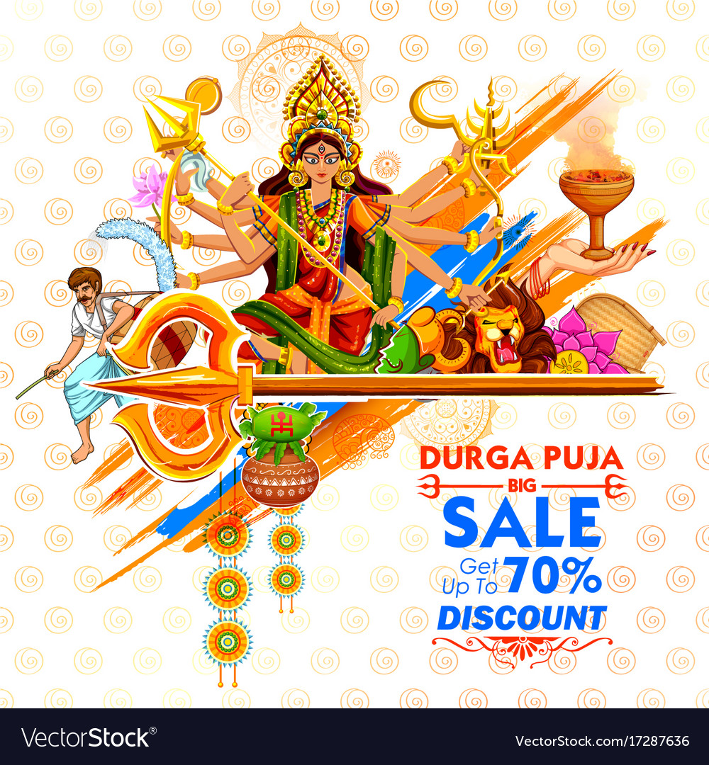 Goddess durga in subho bijoya happy dussehra