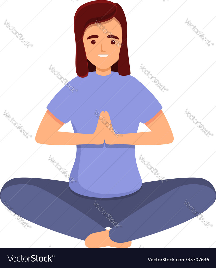 Home training meditation icon cartoon style Vector Image