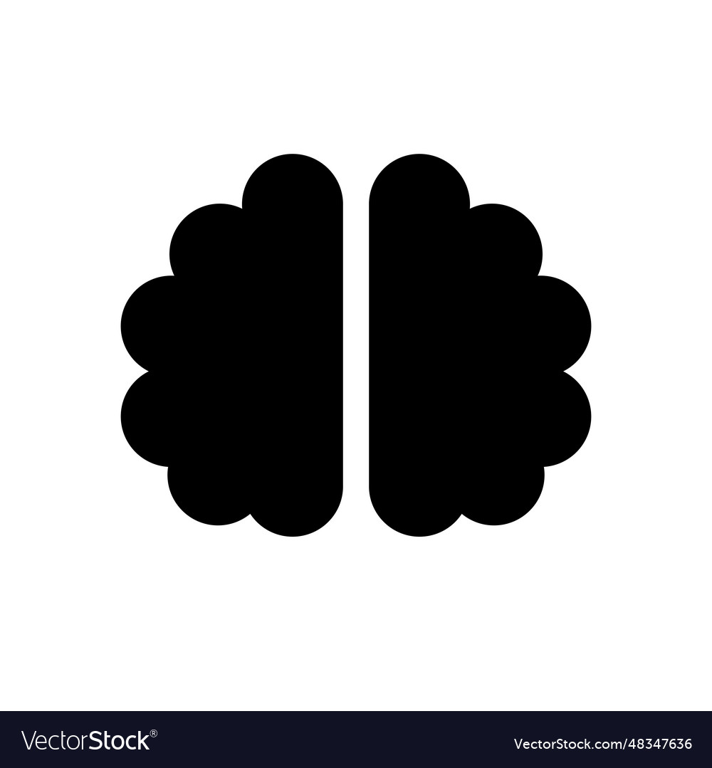 Human organ brain icon black silhouette Royalty Free Vector