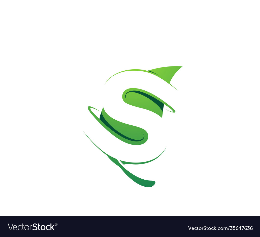 Leaf letter s icon logo design template