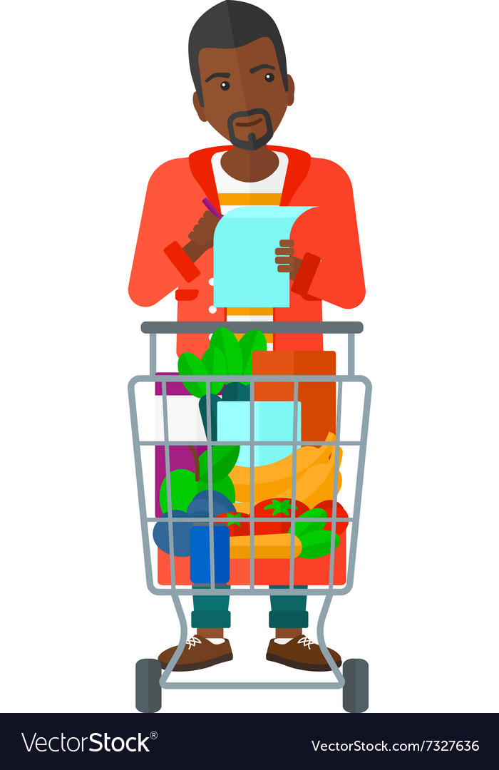 Man with shopping list