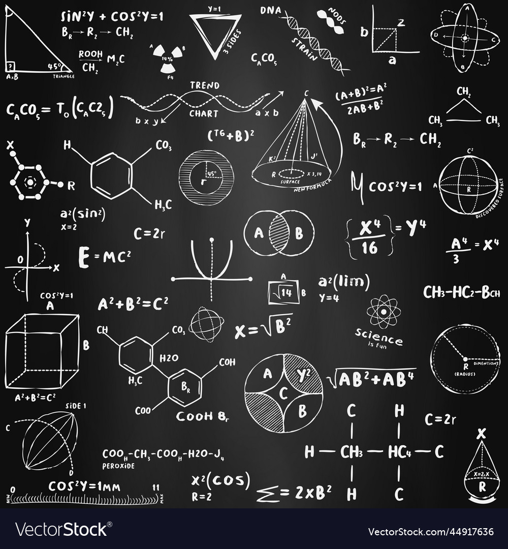 Math equations chemistry and quantum physics Vector Image