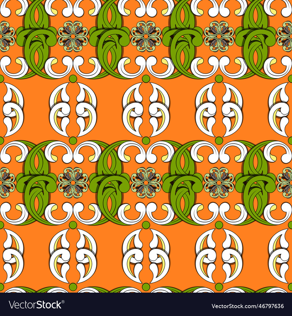 Seamless pattern large curly elements with swirls Vector Image Seamless pattern large curly elements with swirls