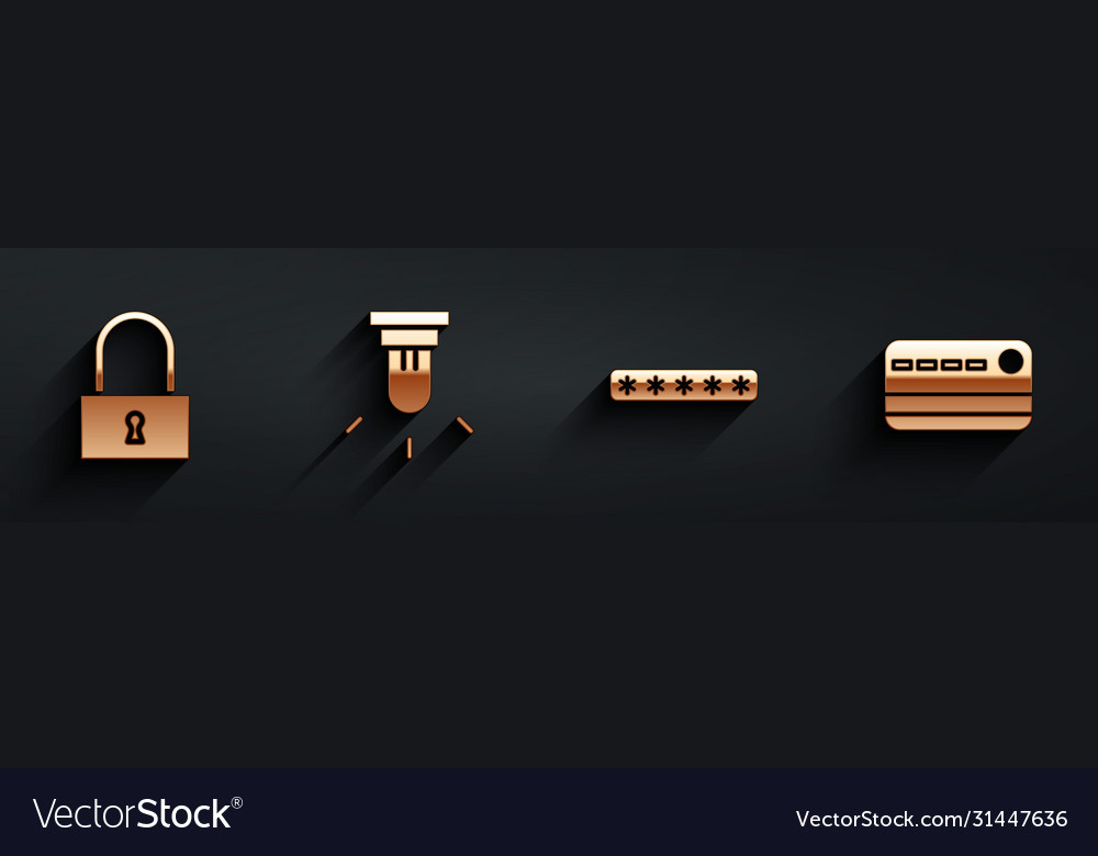 Set lock motion sensor password protection vector image Set lock motion sensor password protection