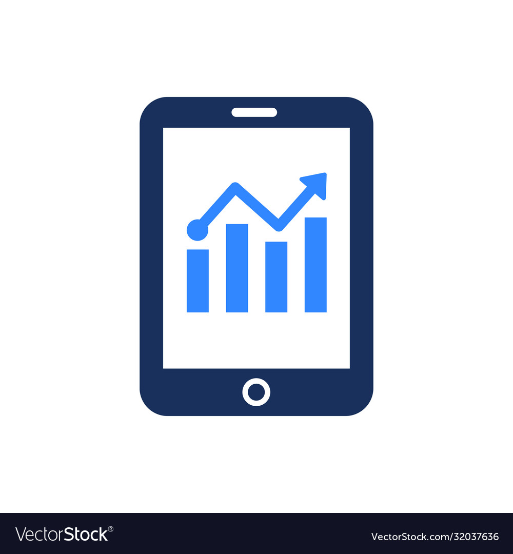 Simple mobile data analysis icon