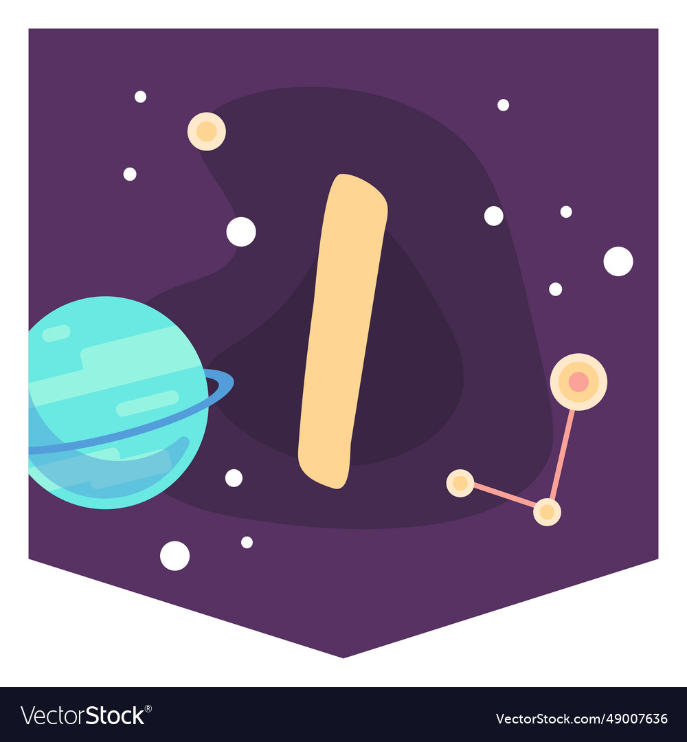 Space alphabet i banner