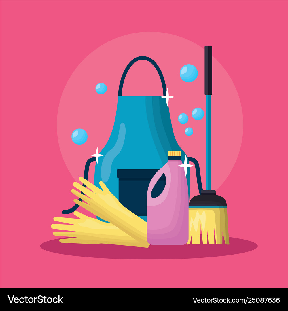 Spring cleaning tools Royalty Free Vector Image