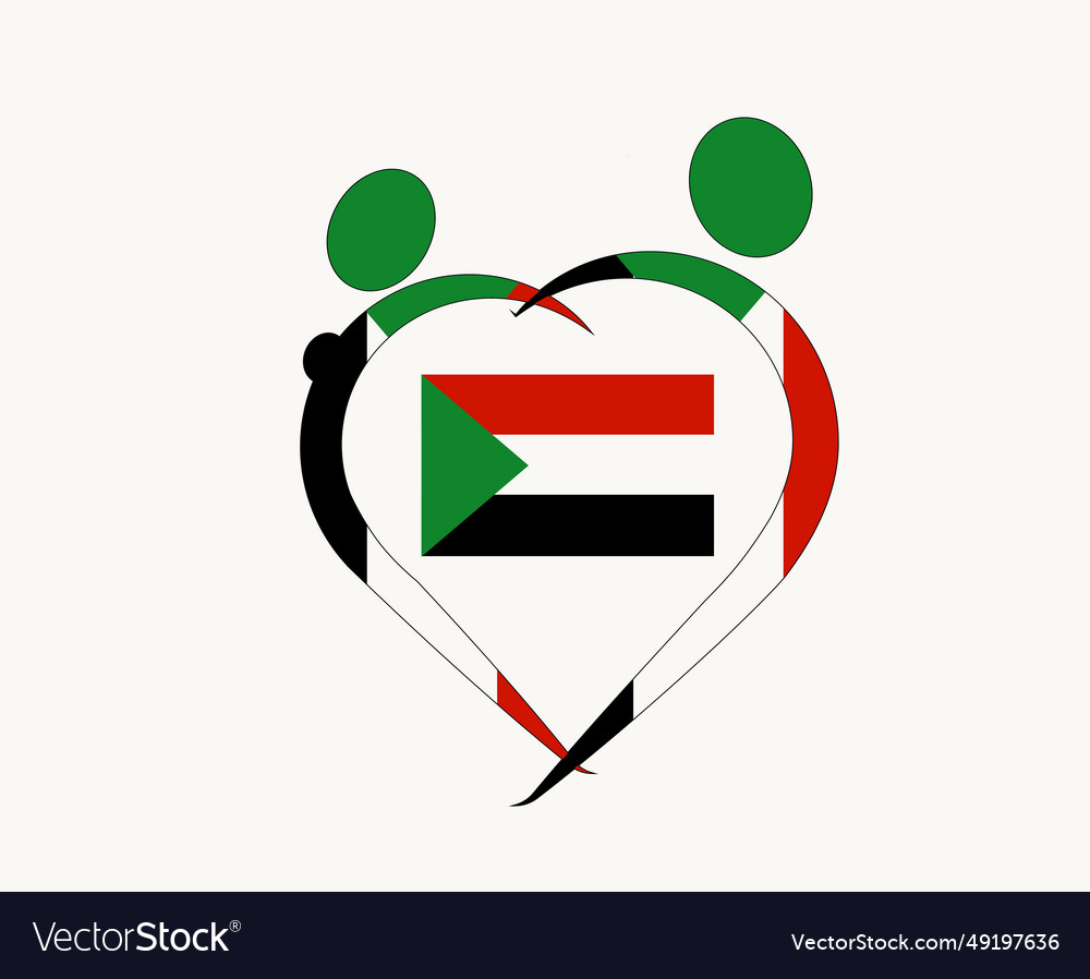 Sudan flag emblem abstract symbol Royalty Free Vector Image