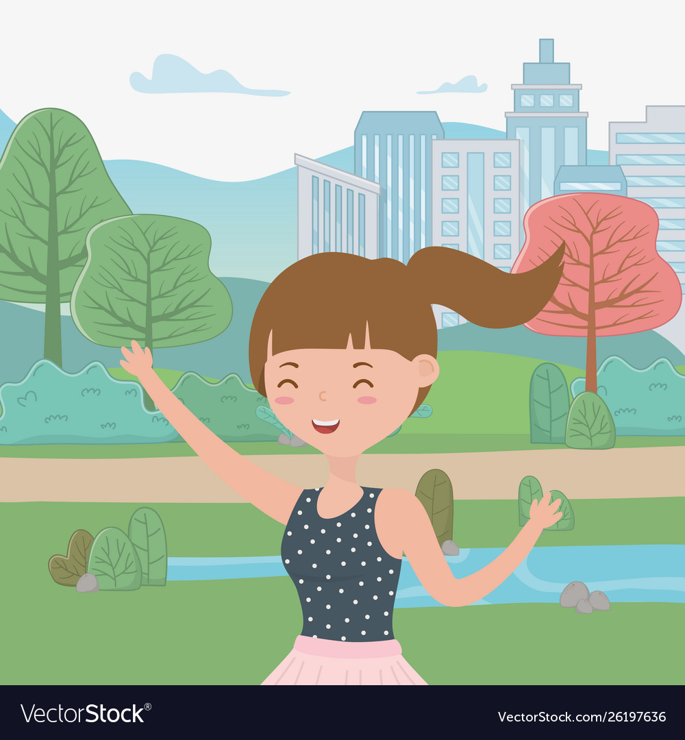 Teenager girl cartoon design Royalty Free Vector Image