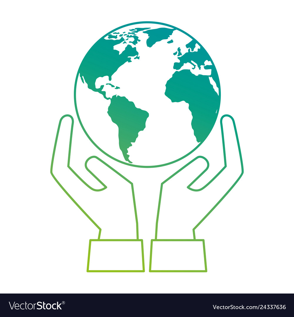 World planet earth with hands protection