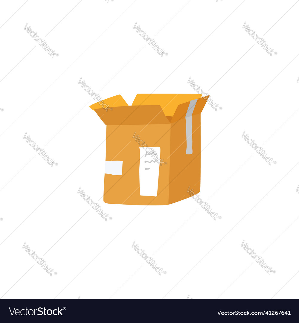 An open moving box or unpacked vector image An open moving box or unpacked