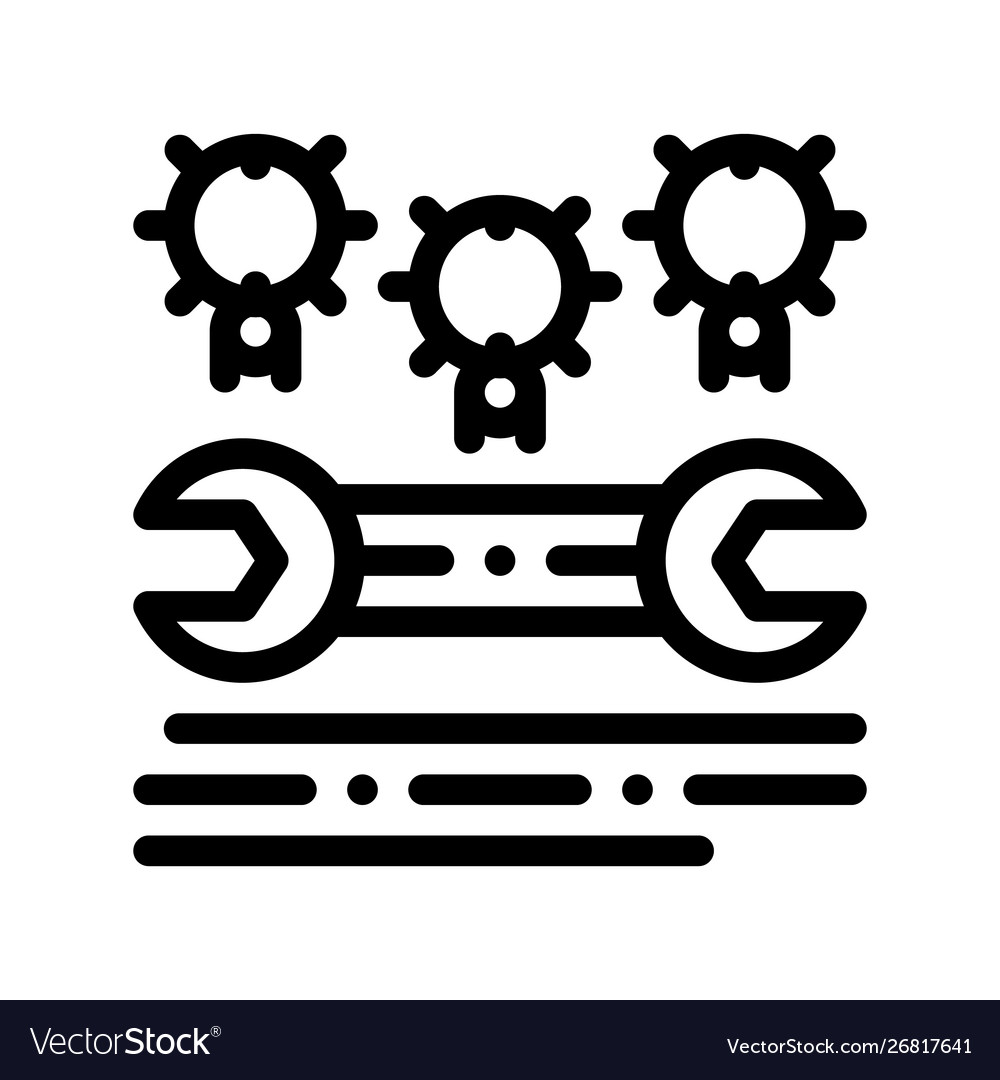 Bug beetle coding system thin line icon vector image Bug beetle coding system thin line icon