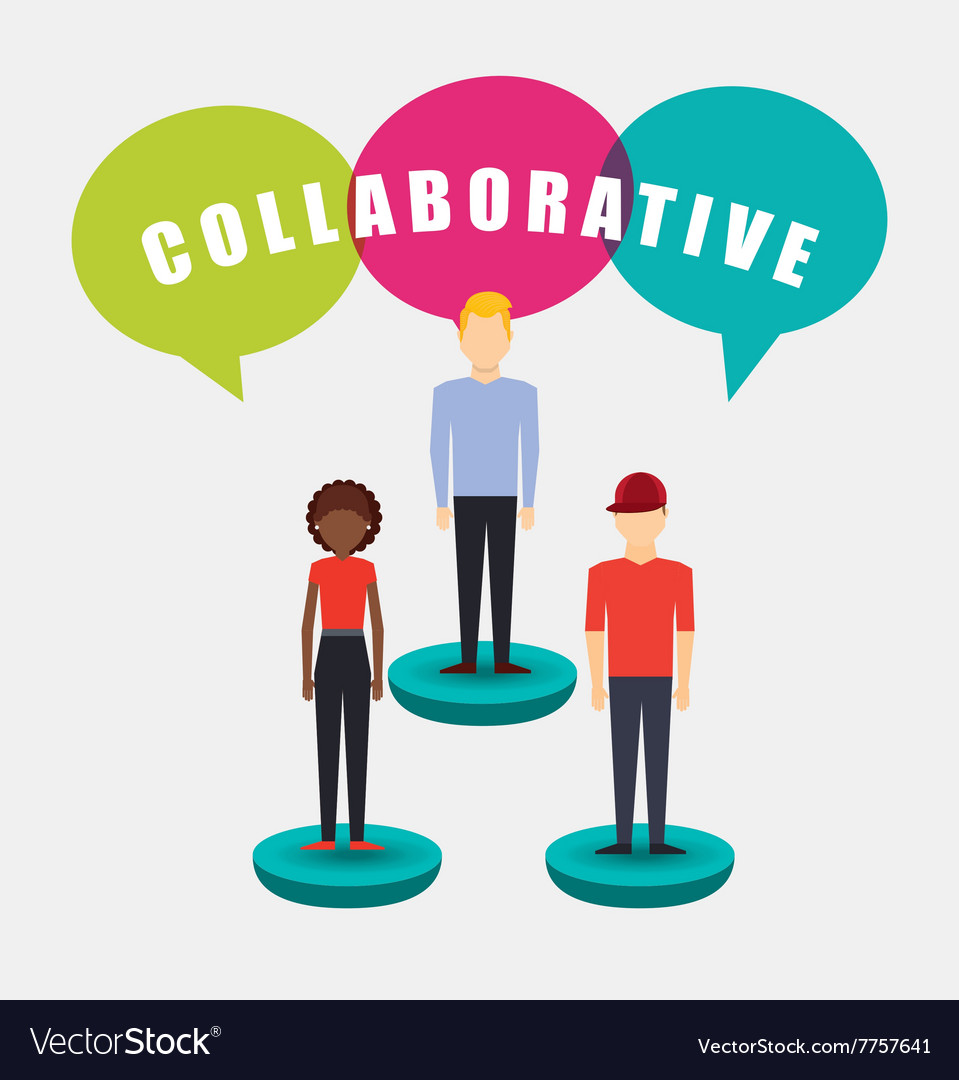 Collaborative concept design Royalty Free Vector Image